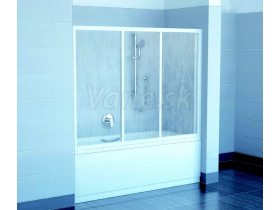 Ravak AVDP3-150 vaňová zástena, posuvné trojdielne dvere, Biele, sklo vzor Grape