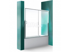 Roth LLV2 140/150 Zástena vaňová Posuvné dvere Briliant/Číre sklo