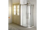 Gelco ANTIQUE štvrťkruhová sprchová zástena 900x900mm, 2 dvere, číre sklo, bronz