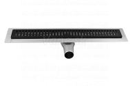 Gelco MANUS BLACK nerezový sprchový kanálik s roštom ONDA, 1150x130x55 mm