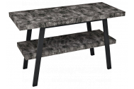 Sapho TWIGA umývadlový stolík 130x72x50 cm, čierna matná/štiepaný kameň