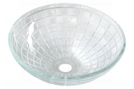 Sapho TOSEMI sklenené gravírované umývadlo, priemer 42 cm, čirá
