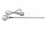 Aqualine Elektrická vykurovacia tyč s termostatom, rovný kábel, 300 W, chróm