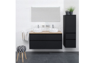 Mereo Opto, kúpeľňová skrinka, vysoká, pravé otváranie, čierna, 400x1250x360 mm