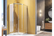 Aquatek FAMILY S4 Štvrťkruhový sprchový kút 90x90x190cm, posuvné dvere, chróm, sklo grape