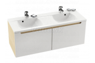 Ravak CLASSIC SD 1300 skrinka pod dvojumývadlo capuccino/biela lesklá,do kúpeľne