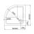 Mereo Sprchový set z Kory Lite, štvrťkruh, 90 cm, chróm ALU, sklo Číre a vysoké SMC vaničk