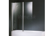 Santech Aurora 2 vaňová zástena, 2-dielna, 120x150, rám chrómový, výplň sklo číre