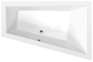 Polysan TRIANGL R asymetrická vaňa 180x120x50cm, biela