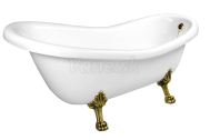 Polysan RETRO voľne stojaca vaňa 158x73x72cm, nohy bronz, biela