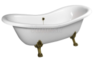 Polysan CHARLESTON voľne stojaca vaňa 188x80x71cm, nohy bronz, biela