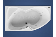 Santech FONTANA asymetrická masážna vaňa 160x90 L Body 300 +autom.dohriev.vody ZADARMO