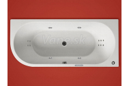 Santech GEMINI asymetrická masážna vaňa 170x75 P Body 300 zaobl.roh +aut.dohr.vody ZADARMO