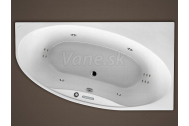 Santech LAGUNA asymetrická masážna vaňa 168x95 P Body 300 +autom.dohriev.vody ZADARMO