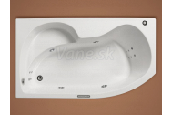 Santech VEGA asymetrická masážna vaňa 150x90 L Body 300 +aut.dohrievanie vody ZADARMO