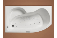 Santech VEGA asymetrická masážna vaňa 150x90 L Relaxa 200 +chromoterapia ZADARMO