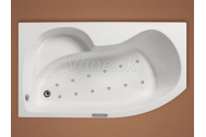 Santech VEGA asymetrická masážna vaňa 150x90 L Relaxa 300 +chromoterapia ZADARMO