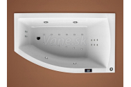 Santech FIONA asymetrická masážna vaňa 150x85 P Comfort +kúpeľový olej Panpuri ZADARMO