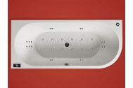 Santech GEMINI asymetrická masážna vaňa 170x75 L Comfort zaobl.roh +kúpeľový olej ZADARMO