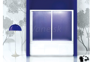 Aquatek ROYAL V2 vaňová zástena 160/140, rám biely, sklo krilex voda (17)