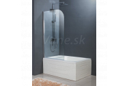 Hopa line EVORA vaňová zástena 70x130 cm, hliník chróm, výkyvné otváranie, číre sklo