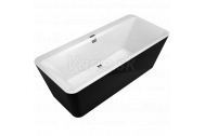 V&B SQUARO EDGE 12 Duo 180x80 voľne stojaca vaňa quarylová+panel quaryl.GraphiteNoir,Biela