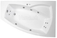 Arttec ARTTEC THALEILA SURF 160 x 105 hydromasážna akrylátová vaňa PRAVÁ Biela