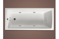 Santech SMART obdĺžniková masážna vaňa 170x72,5 Body 200 +autom.dohrievanie vody ZADARMO