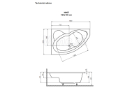 Arttec Vaňa NIKÉ CLASSIC rohová akrylátová vaňa 160x105 cm 210 L pravá Biela