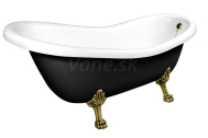 Polysan RETRO voľne stojaca vaňa 169x75x72cm, nohy bronz, čierna/biela