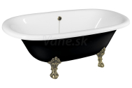 Polysan REGATA voľne stojaca vaňa 175x85x61cm, nohy bronz, čierna/biela