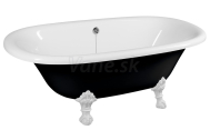 Polysan REGATA voľne stojaca vaňa 175x85x61cm, nohy biele, čierna/biela