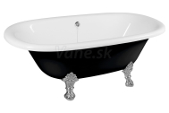 Polysan REGATA voľne stojaca vaňa 175x85x61cm, nohy chróm mat, čierna/biela