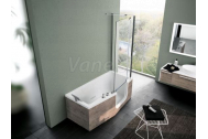 Santech Iris Comby 2 Rohová vaňová zástena 84x150x75 Pravá, rám chróm, sklo číre