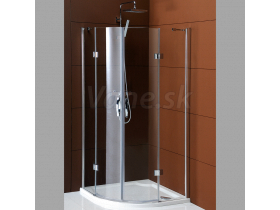 Gelco LEGRO štvrťkruhový sprchový kút 90x90x190 cm Číre/Chróm R550 2-Krídlové dv.