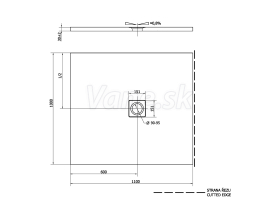 Polysan FLEXIA sprchová vanička z liateho mramoru s možnosťou úpravy rozmeru 110x100x3cm