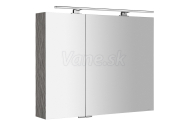 Sapho MIRRÓ galérka s LED osvetlením, 90x70x16cm, dub strieborný