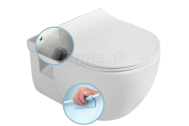 Sapho BRILLA závesná WC misa s bidet. spŕškou, Rimless, 36,5x53 cm, biela