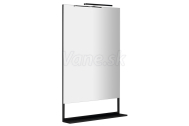 Sapho ERUPTA Zrkadlo s poličkou a LED osvetlením 60x95x12cm, čierna mat