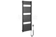 Aqualine TONDI-E elektrické vykurovacie teleso, rovné, 450x1330 mm, 500W, čierna matná