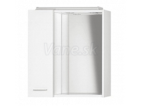 Aqualine ZOJA/KERAMIA FRESH galérka s LED osvetlením , 60x60x14cm, ľavá, biela