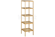 Aqualine BAMBUS policový regál 37x37x140cm, 5 políc, bambus