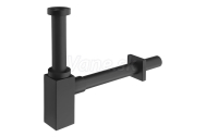 Sapho Umývadlový sifón 1'1/4, odpad 32 mm, hranatý, čierna matná