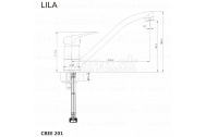 Mereo Drezová stojanková batéria, Lila, s ramienkom plochým 210 mm, chróm