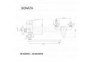 Mereo Nástenná batéria do byt. jadra, Sonáta, 150 mm, s plochým ramienkom 300 mm, bez prís