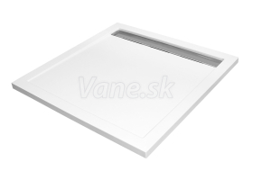 Aquatek LEVEL Štvorcová sprchová vanička liaty mr.90x90cm, nízka+odtokový žľab+sifón