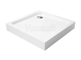 Aquatek SMC MAXI sprchová vanička rohová 80x80x14cm polymérová, Biela+sifón+krytka