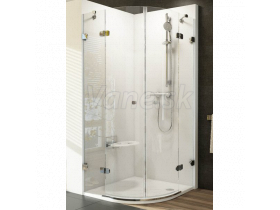 Ravak BRILLIANT BSKK4-100,R50 4-dielny štvrťkruh sprchový kút 100cm, krídl.dv, Chróm