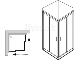 Ravak BLIX BLRV2K 1.diel pre sprchový kút rohový 120x120x190,Bright alu,Transp + vešiak