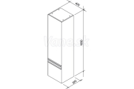 Ravak CLEAR Skrinka SB 400 L - 400x350x1550, biela/biela + vešiak